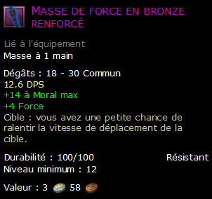 Masse de force en bronze renforcé