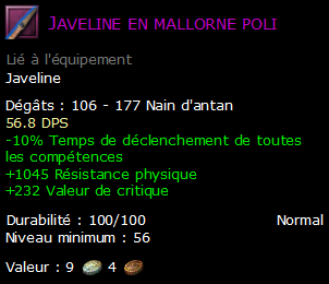 Javeline en mallorne poli