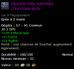 Grande épée raffinée d'artisan nain