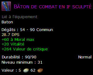 Bâton de combat en if sculpté