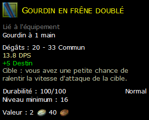 Gourdin en frêne doublé