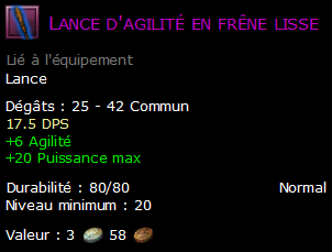 Lance d'agilité en frêne lisse