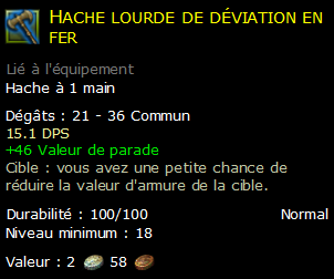 Hache lourde de déviation en fer