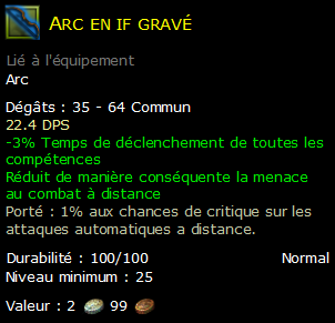 Arc en if gravé