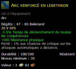 Arc renforcé en lebethron