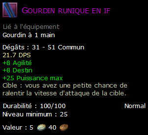 Gourdin runique en if