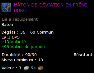 Bâton de déviation en frêne durci