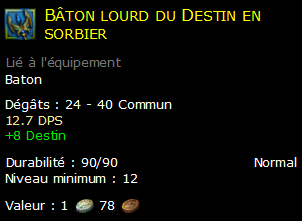 Bâton lourd du Destin en sorbier