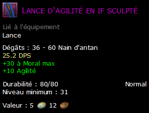 Lance d'agilité en if sculpté