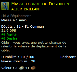 Masse lourde du Destin en acier brillant