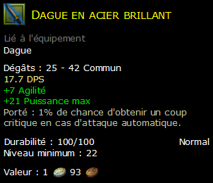 Dague en acier brillant