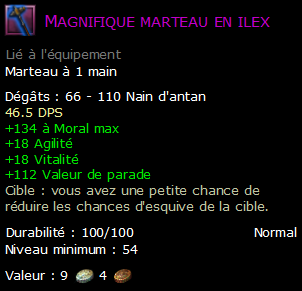 Magnifique marteau en ilex