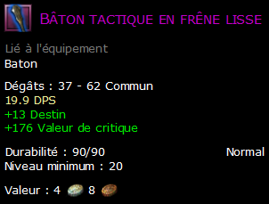 Bâton tactique en frêne lisse