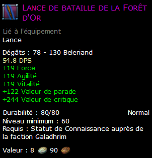 Lance de bataille de la Forêt d'Or