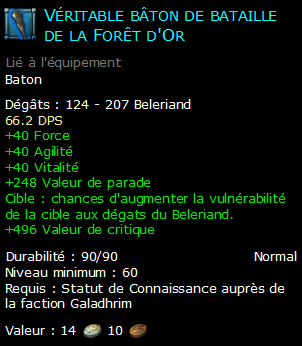 Véritable bâton de bataille de la Forêt d'Or