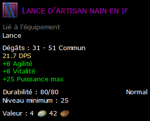 Lance d'artisan nain en if