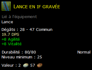 Lance en if gravée