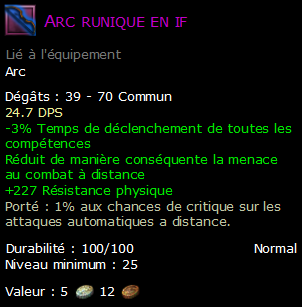 Arc runique en if