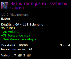 Bâton tactique en lebethron sculpté