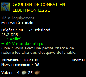 Gourdin de combat en lebethron lisse