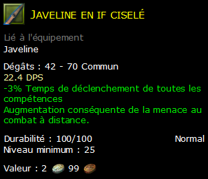 Javeline en if ciselé