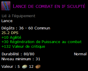 Lance de combat en if sculpté