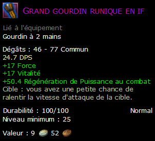 Grand gourdin runique en if