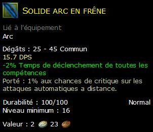 Solide arc en frêne