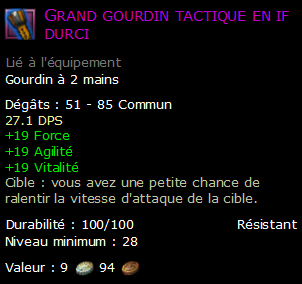 Grand gourdin tactique en if durci