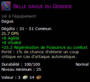 Belle dague du Gondor