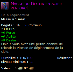 Masse du Destin en acier renforcé