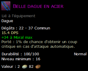 Belle dague en acier