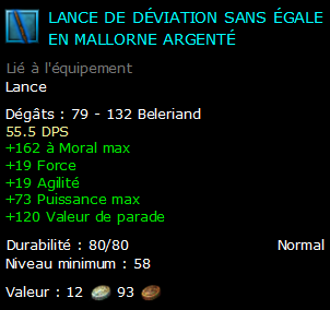 lance de déviation sans égale en mallorne argenté
