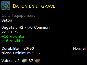 Bâton en if gravé