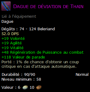 Dague de déviation de Thain