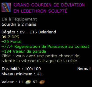 Grand gourdin de déviation en lebethron sculpté