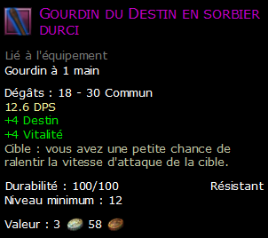 Gourdin du Destin en sorbier durci