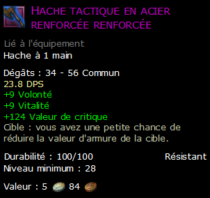 Hache tactique en acier renforcée renforcée