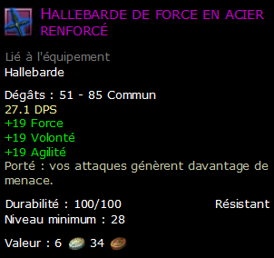 Hallebarde de force en acier renforcé