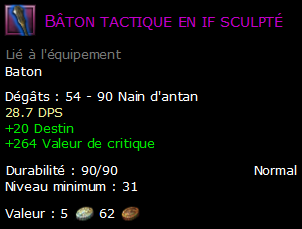 Bâton tactique en if sculpté