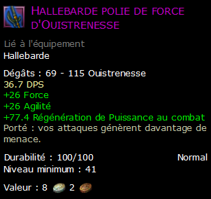 Hallebarde polie de force d'Ouistrenesse