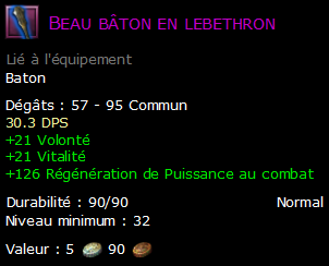 Beau bâton en lebethron