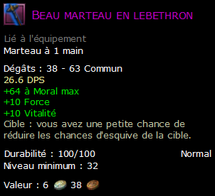 Beau marteau en lebethron