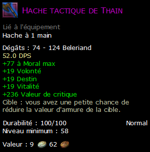 Hache tactique de Thain