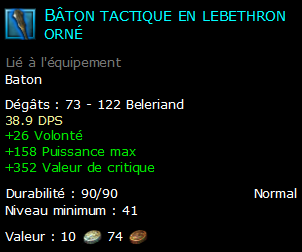 Bâton tactique en lebethron orné