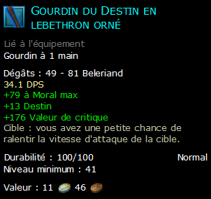 Gourdin du Destin en lebethron orné