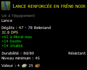 Lance renforcée en frêne noir