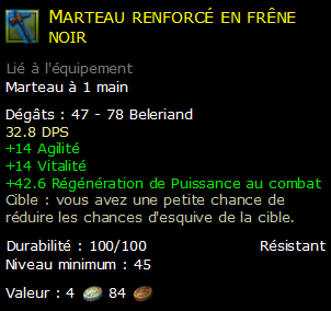 Marteau renforcé en frêne noir