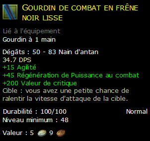 Gourdin de combat en frêne noir lisse