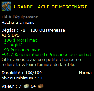 Grande hache de mercenaire